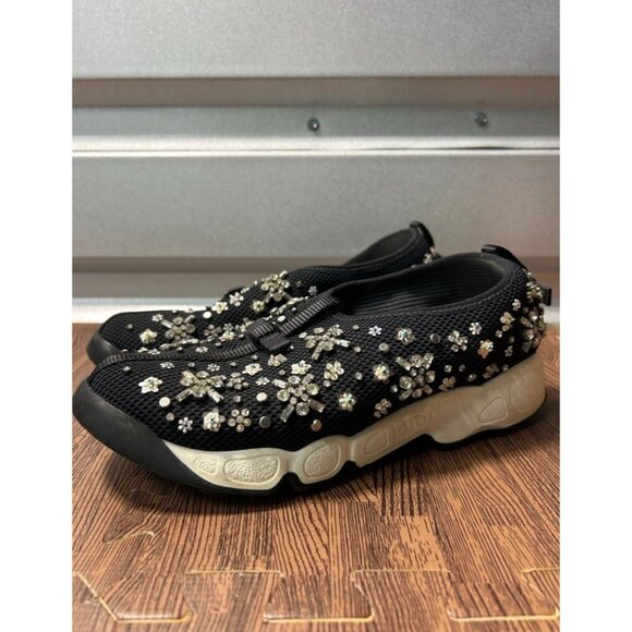 Christian Dior Fusion Rhinestones Sneakers Black US 7 EU 37 issues - Picture 1 of 9